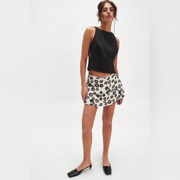 Free People Pants - Paradise Found mini Skort NWOT ivory combo